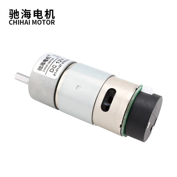 DC12V 300rpm 17PPR 37MM Micro 19W Gearbox Motor With Encoder